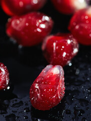 pomegranate seeds close-up