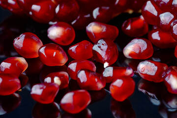 pomegranate seeds close-up