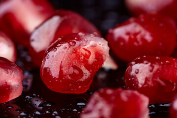 pomegranate seeds close-up