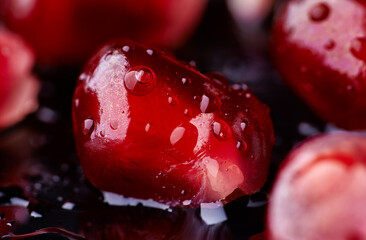 pomegranate seeds close-up