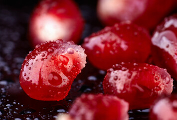 pomegranate seeds close-up
