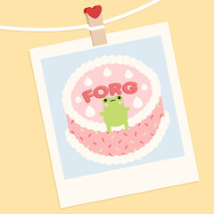 bento strawberry frog cake greeting card 
