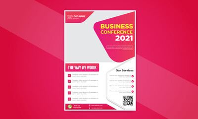 Modern Business flyer design / brochure design template / annual report /book cover / corporate identity template. Graphic design layout with unique graphic elements and space for photo background