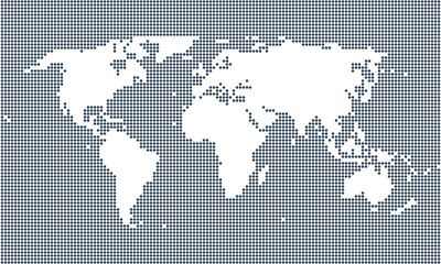 Fototapeta na wymiar white world map over dotted background, vector illustration