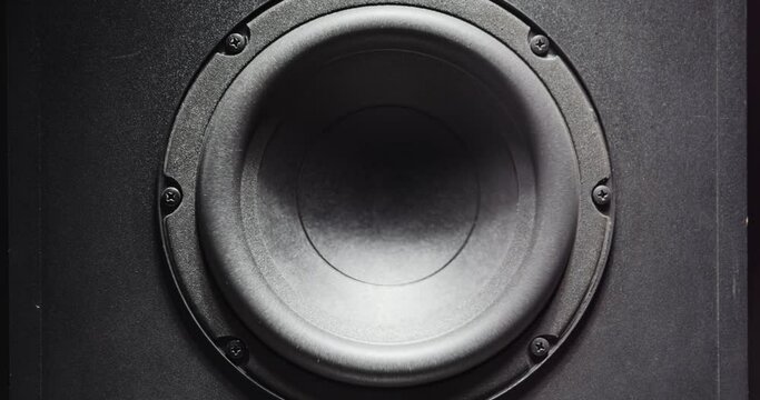 Subwoofer membrane moving to high volume music