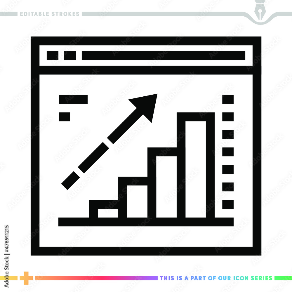 Poster line icon for investor presentation illustrations with editable strokes. this vector graphic has cus