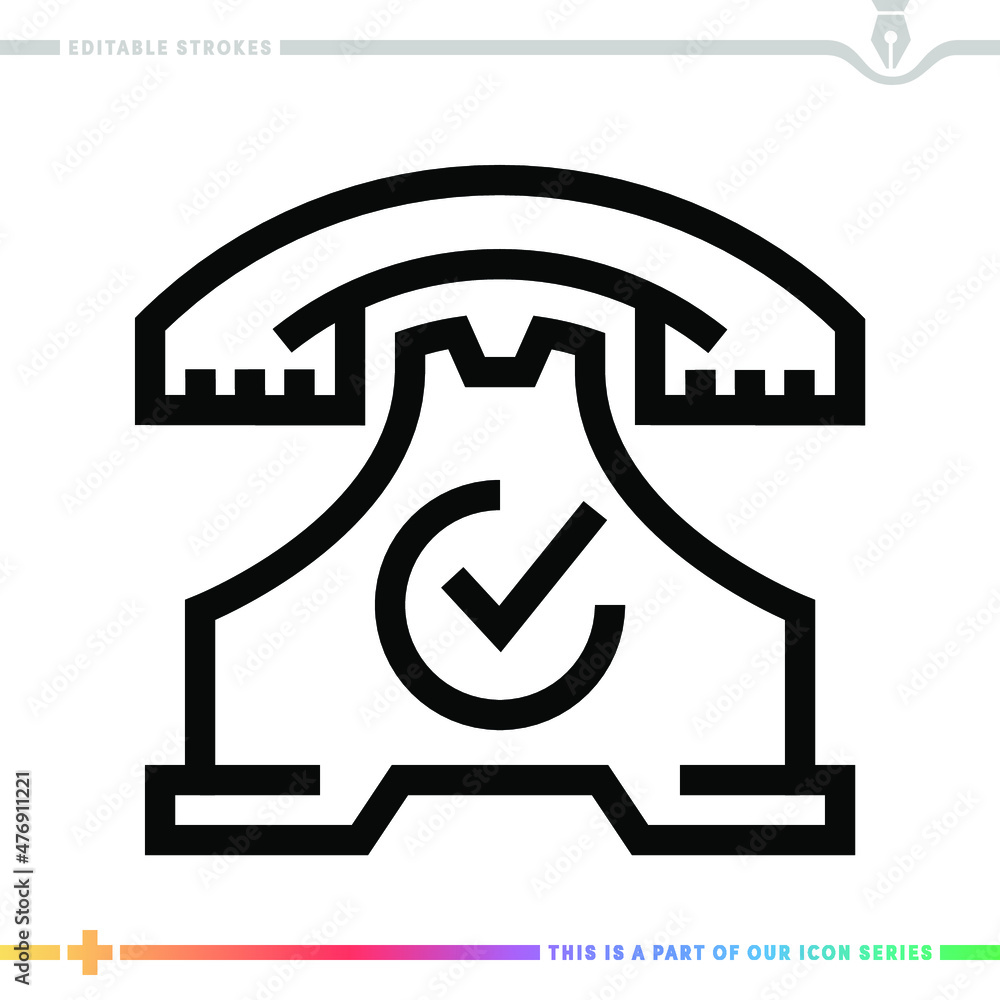 Poster line icon for call center illustrations with editable strokes. this vector graphic has customizable 