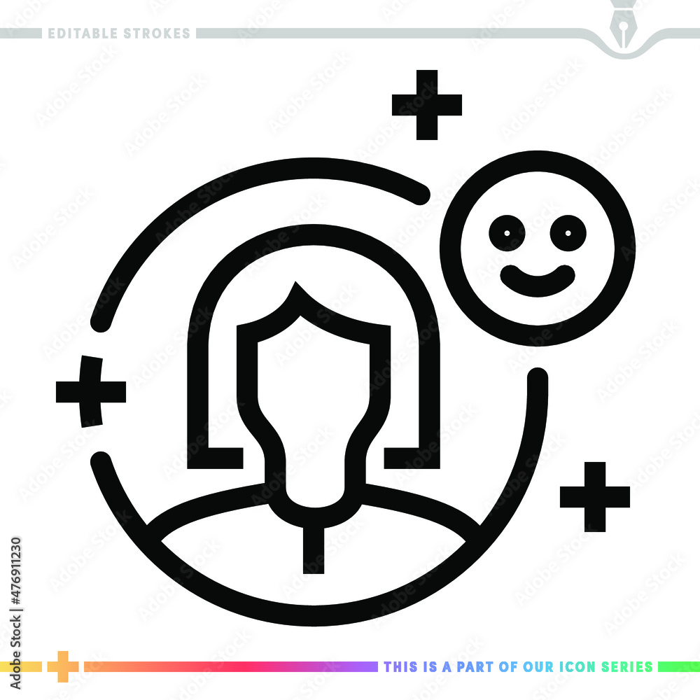 Poster line icon for testimonials operation illustrations with editable strokes. this vector graphic has cu