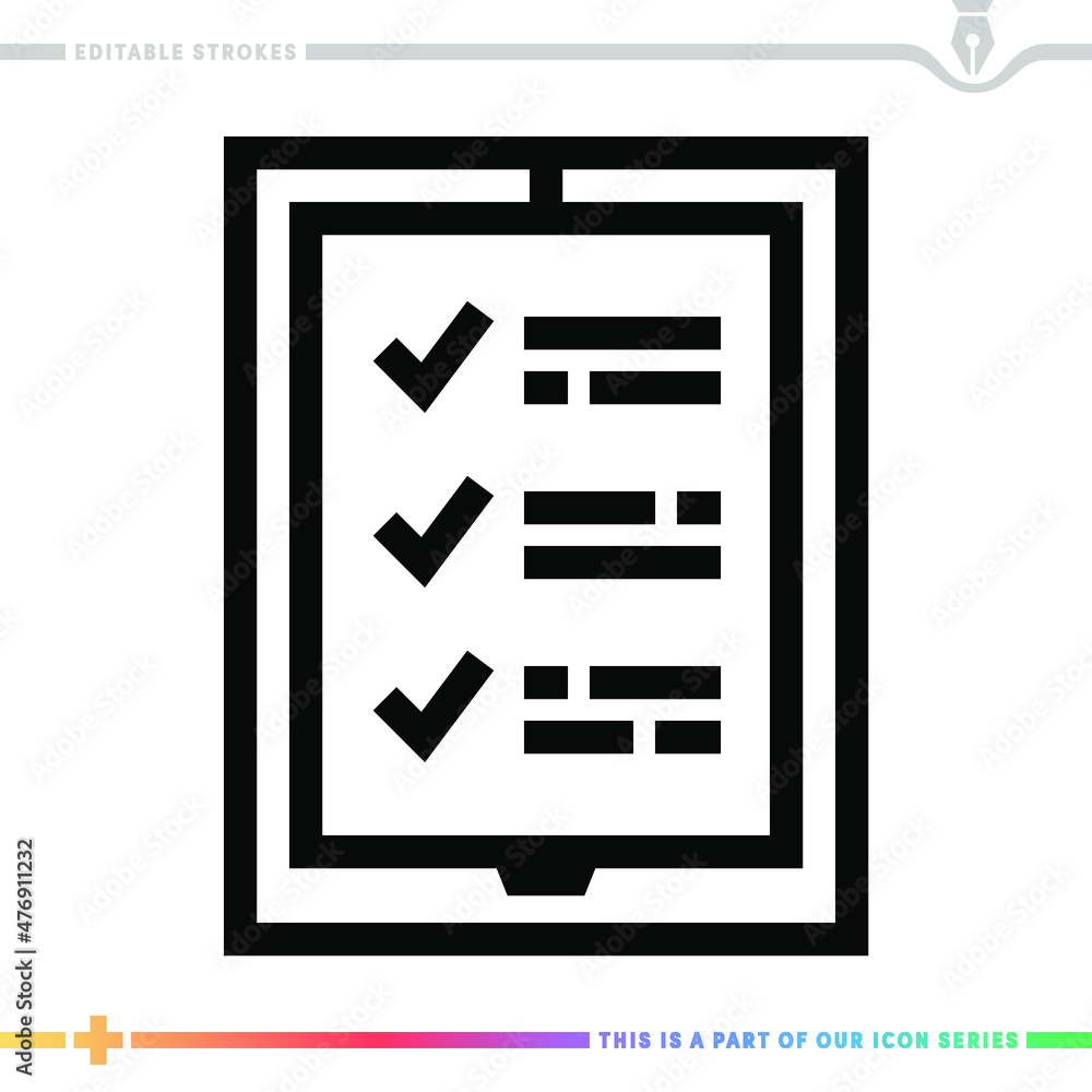 Poster line icon for insurance status illustrations with editable strokes. this vector graphic has customiz