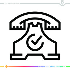 Line icon for call center illustrations with editable strokes. This vector graphic has customizable stroke width.
