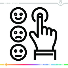 Line icon for performance ratings illustrations with editable strokes. This vector graphic has customizable stroke width.