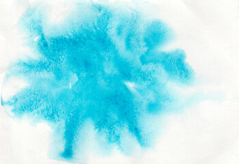 big blue turquoise blot watercolor