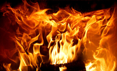 Fototapeta premium fire in the fireplace
