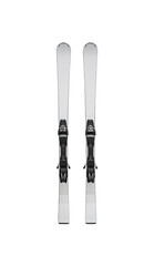 Pair of mountain skis with bindings isolated on white background - obrazy, fototapety, plakaty