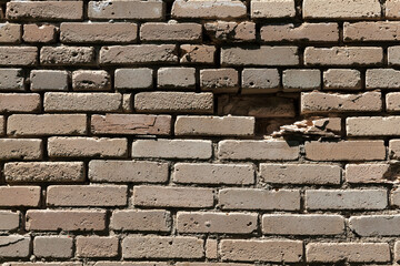 part of the bricks of which are damaged