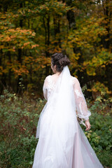 Obraz na płótnie Canvas bride in the forest