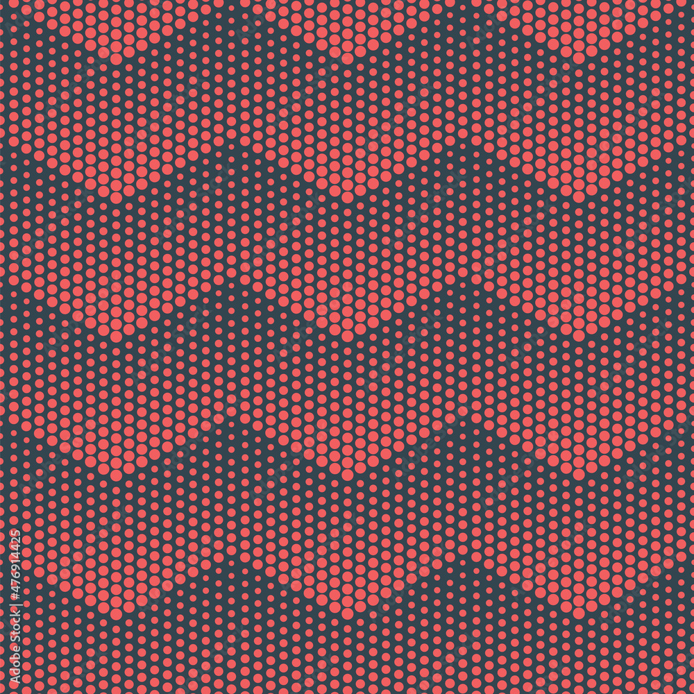 Poster zigzag lines halftone dots seamless pattern red blue abstract vector background. fashionable dotted 