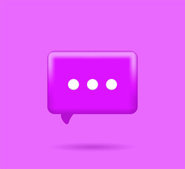 3d bubble speech on purple background