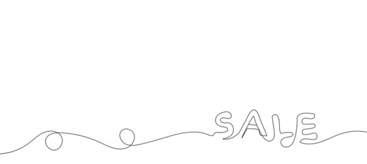 Wavy line sale text on white background
