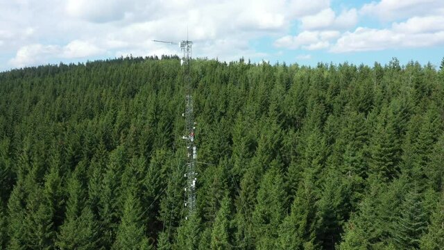 Station science research drone aerial weather meteorology atmospheric international Bily Kriz sunshine pyranometer, mountain spruce eddy covariance, measurement solar radiation tower