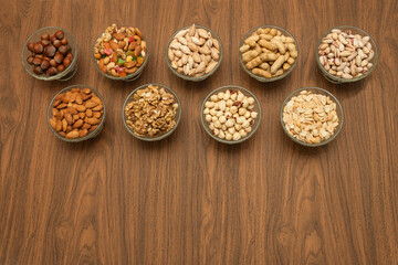 Nuts and snacks, a snack for beer on a dark background.