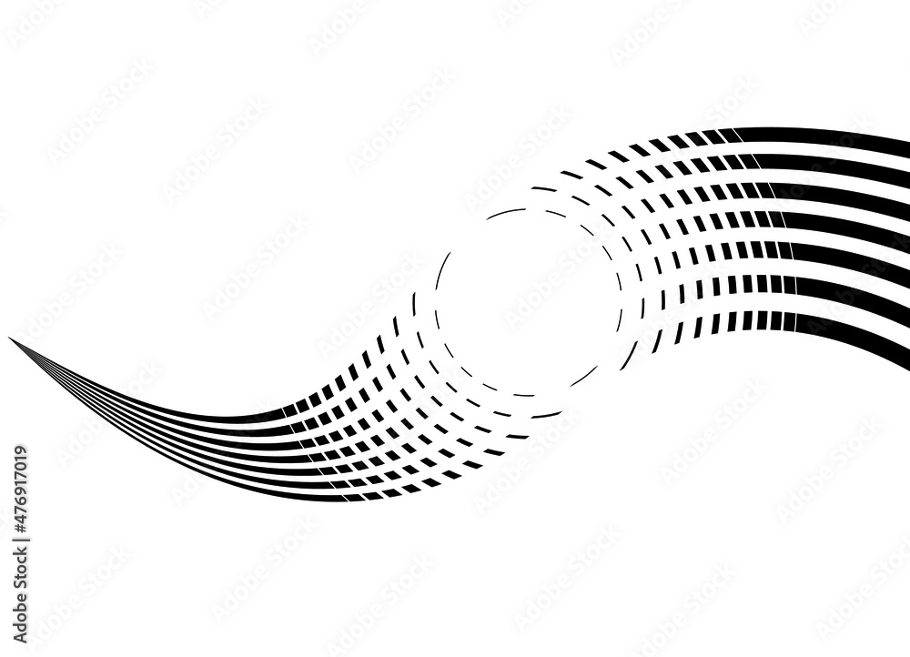 Aufkleber modern striped vector pattern of wavy black lines on a white background. abstract trendy vector back