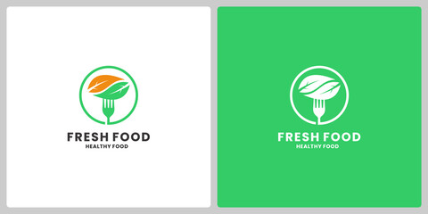 creative healthy food logo design for restaurant