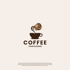minimalist coffee logo template. coffee shop logo symbol
