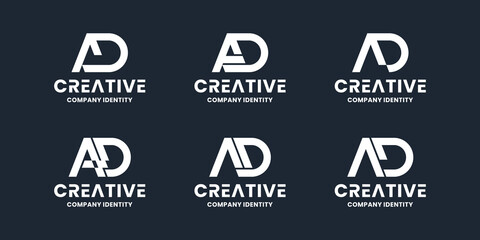 creative letter A D logo monogram collection
