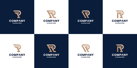 initial letter R, P logo design collections. Monogram letter R and P logo vector