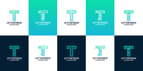 modern letter T technology logo vector inspiration for your business