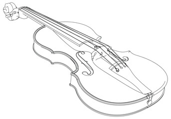 Violin outline vector illustration. Music instrument vector isolated sign on white background © kurtcan