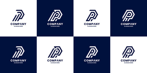 Obraz premium creative letter P, P P monogram logo. letter P speed logo collections