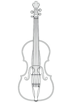 recommend clip art: Violin outline vector illustration. Music instrument vector isolated sign on white background