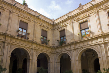 Fototapeta na wymiar Courtyard of Episcopal Palace in Murcia, Spain