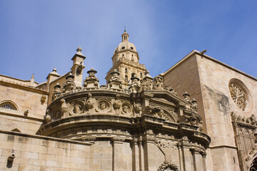 Fototapeta na wymiar Fragment of Cathedral Church of Saint Mary in Murcia, Spain 