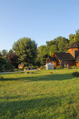 beautiful river with an ancient village for sports and recreation - Morava in Serbia  - 476923694