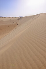 Fototapeta na wymiar View of the dune Corralejo on the Canary island of Fuerteventura.