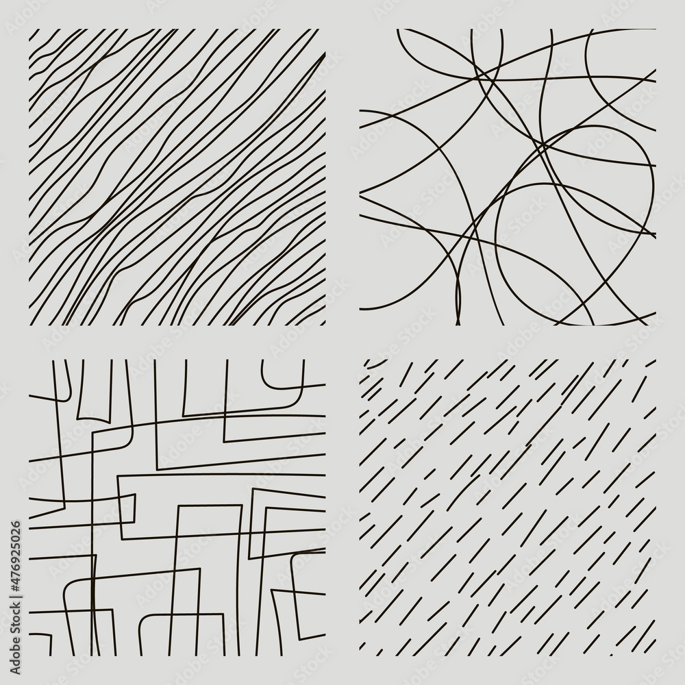 Aufkleber set of hand drawn textured seamless patterns. simple textures for background. vector illustration