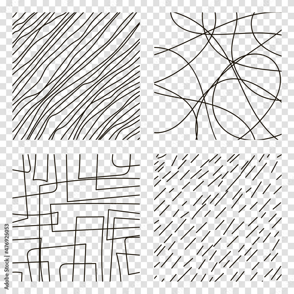 Aufkleber set of hand drawn textured seamless patterns. simple textures for background. vector illustration