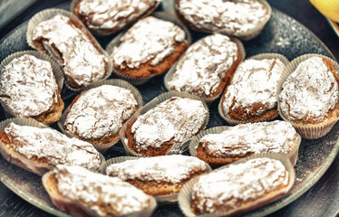 Ricciarelli Senesi, composition of Tuscany cakes, Italy