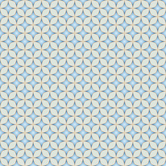 Vector Seamless Abstract Image of Blue Stylized Rhombuses Staggered Against a Pale Green Background