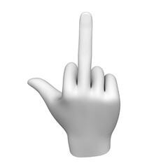 Three-dimensional model of human hand isolated on white background. 3D illustration.