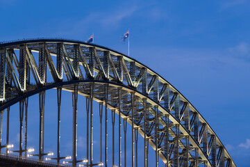 Close-up view of Sydney Harbour Bridge.