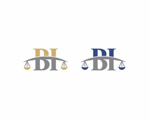 Letters BI Logo With Scale of Justice Logo Icon 001
