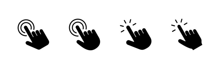 Obraz premium Hand click icons set. pointer sign and symbol. hand cursor icon