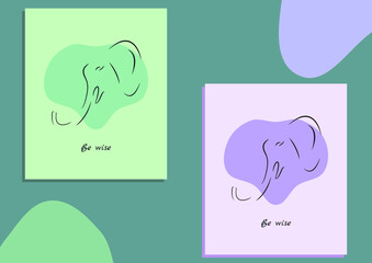 Covers for notebooks with an elephant pattern be wise