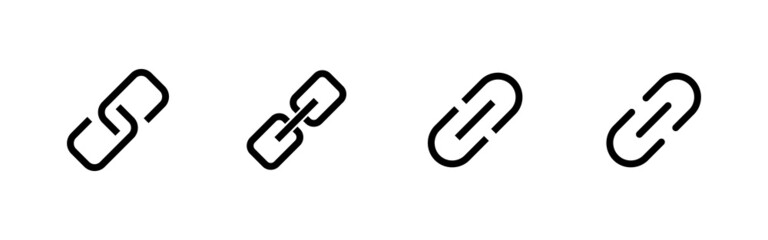 Link icons set. Hyperlink chain sign and symbol