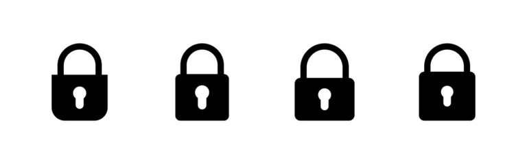 Lock icons set. Padlock sign and symbol. Encryption icon. Security symbol