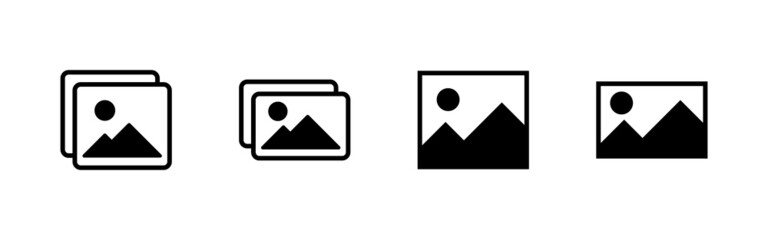 Picture icons set. photo gallery sign and symbol. image icon